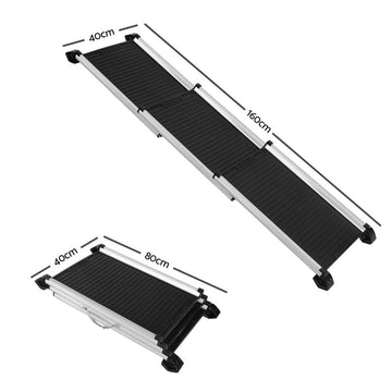 i.Pet Deluxe Aluminium Foldable Pet Ramp - Black i.Pet